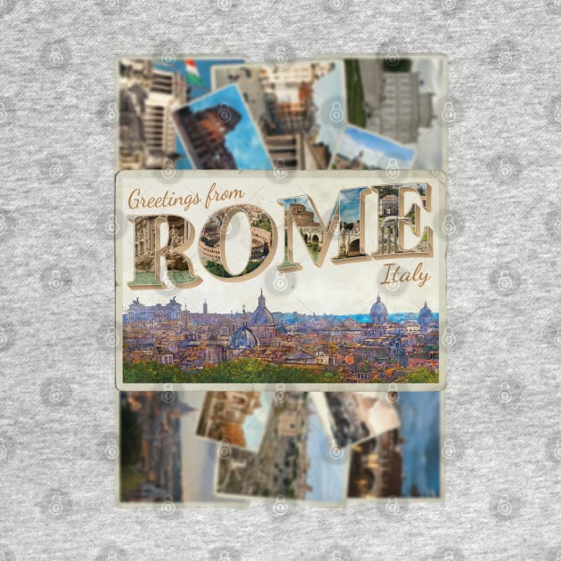 Greetings from Rome in Italy vintage style retro souvenir by DesignerPropo